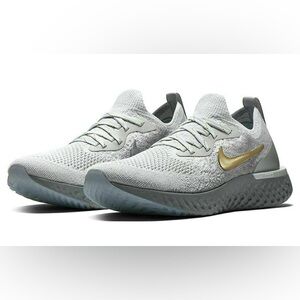 Nike Epic React Flyknit Vast Grey Gold Silver Women’s 8